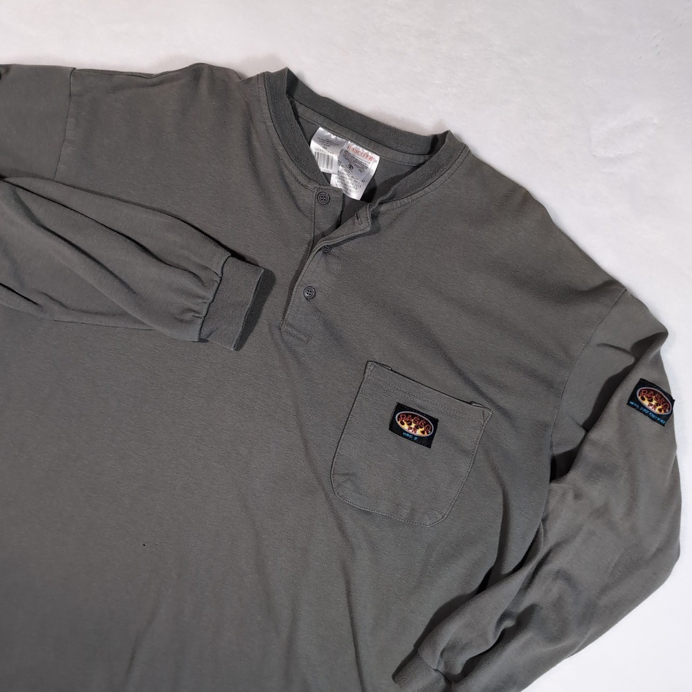 3 Rasco FR Henley T-Shirt Mens Lot 3XL Long Sleeve Flame Resistant HRC 2 GTF454 - Picture 3 of 16